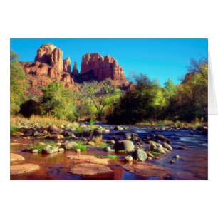 Cartão Catedral Rocha refletindo em Oak Creek