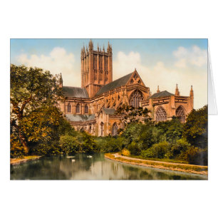 Cartão Catedral Somerset Inglaterra dos poços