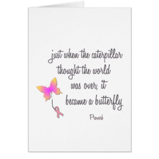Cartão Caterpillar transformou-se uma borboleta