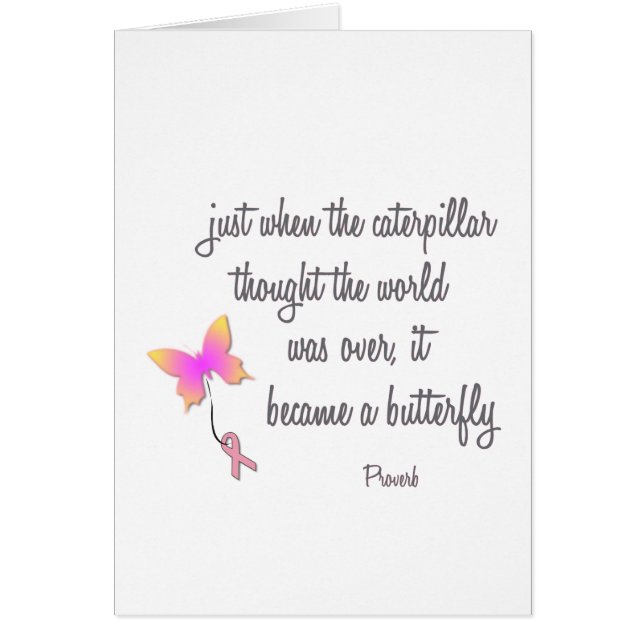 Cartão Caterpillar transformou-se uma borboleta (Frente)