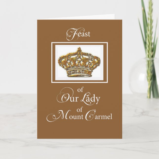 Cartão Catholic Feast of Our Lady of Mount Carmel, Crown (Frente)