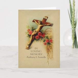 Cartão Catholic Funeral Memorial Holy Prayer Card