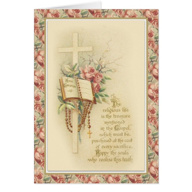 Cartão Catholic Nun Religious Life Final Vows (Frente)