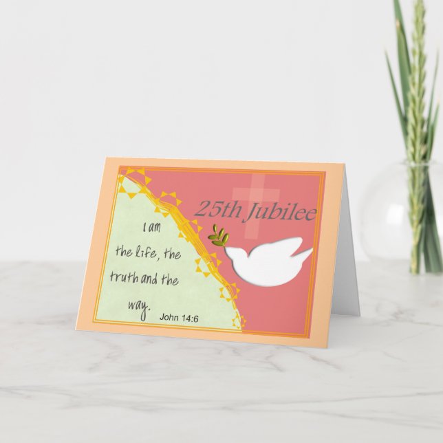 Cartão Catholic Nun "Silver Jubilee" 25th Jubilee Card (Frente)