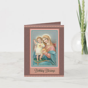 Cartão Catholic Virgin Mary Jesus Birthday Note Card