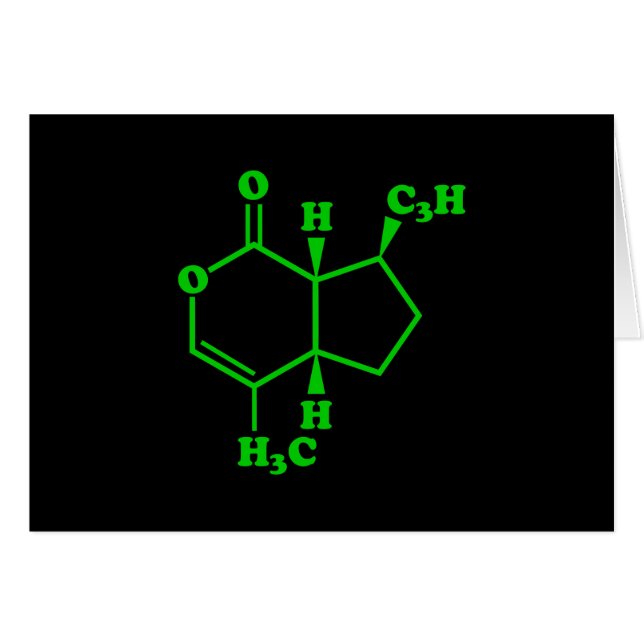 Cartão Catnip Nepetalactona Fórmula Química Molecular (Frente Horizontal)