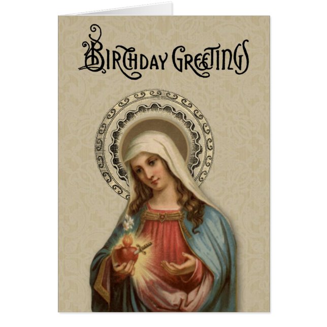 Cartão Católica Bem-Aventurada Virgem Maria Religiosa Vin (Frente)