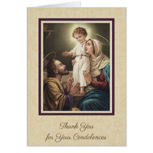 Cartão Católica Sagrada Família Funeral Condolências Agra