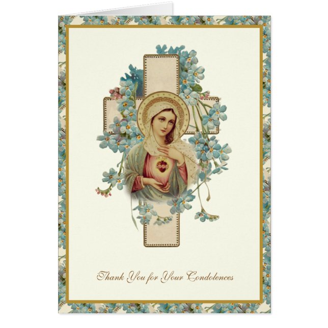 Cartão Católico CORAÇÃO IMACULADO DE MARIA  Funeral Pêsam (Frente)