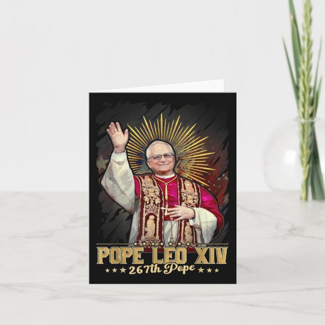 Cartão Católico deus abençoe Leo Xiv (Frente)