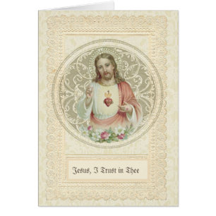 Cartão Católico Jesus Religioso Sagrado Coração Oração