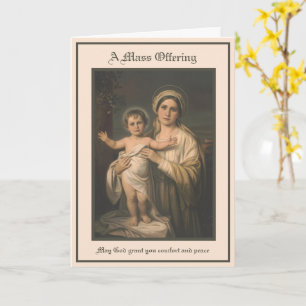 Cartão Católico Oferta de Missa de Simpatia Maria Jesus