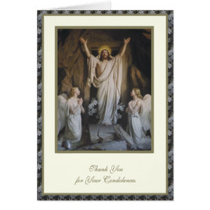 Cartão Católico Ressurreição Funeral Religioso Pêsames