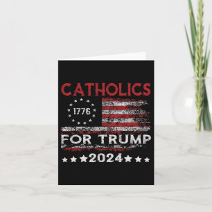 Cartão Católicos Para Trump 2024 Bandeira Americana 4 De