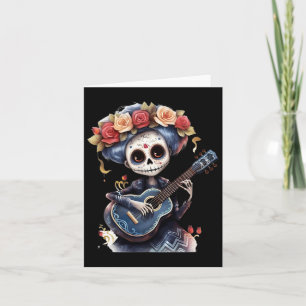 Cartão Catrina Caveira de Açúcar Inspirada no Dia dos Mor