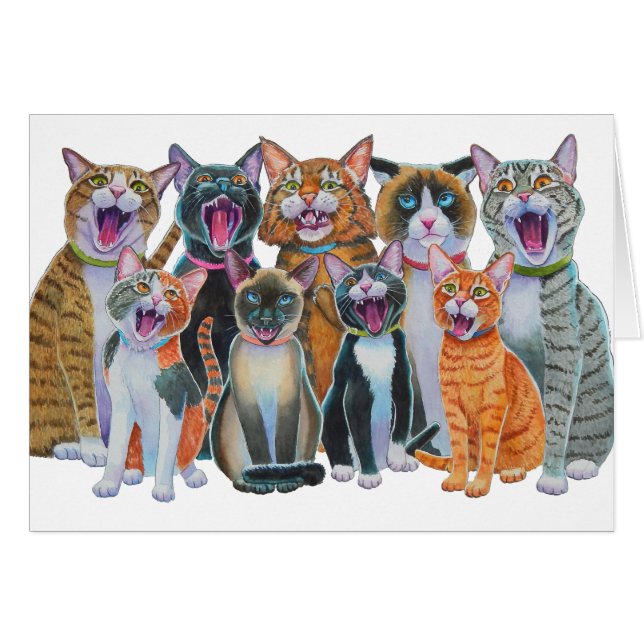 Cartão Cats Cantando (Frente Horizontal)