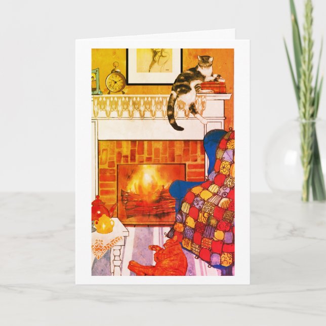 Cartão Cats Cozy Scene Blank Note Card (Frente)