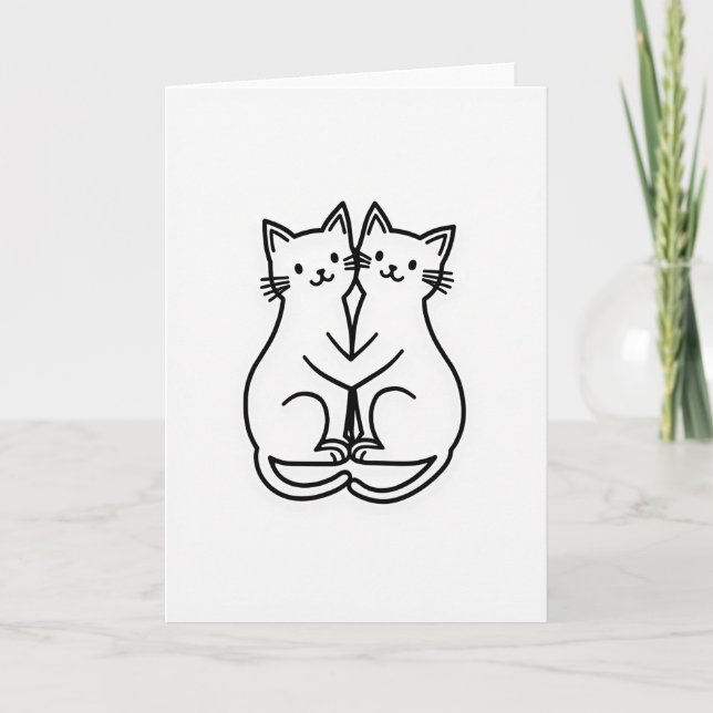 Cartão Cats Embrace Love Greeting Card (Frente)