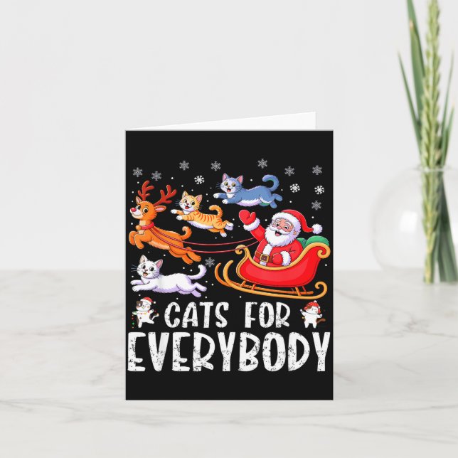 Cartão Cats For Everybody Christmas Cat Funny Xmas Men Wo (Frente)
