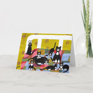Cartão Cats in Bed Greeting Card