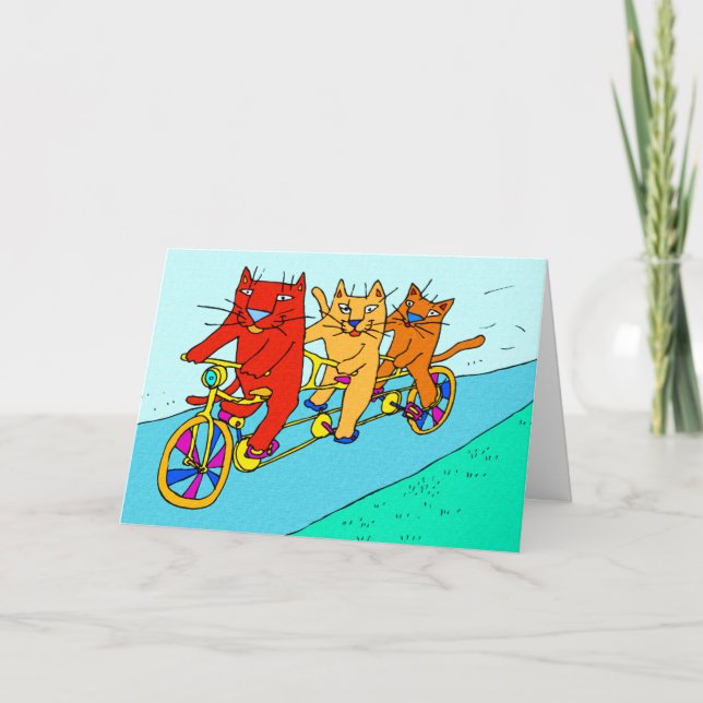 Cartão Cats On Bicycles Art Card (Frente)