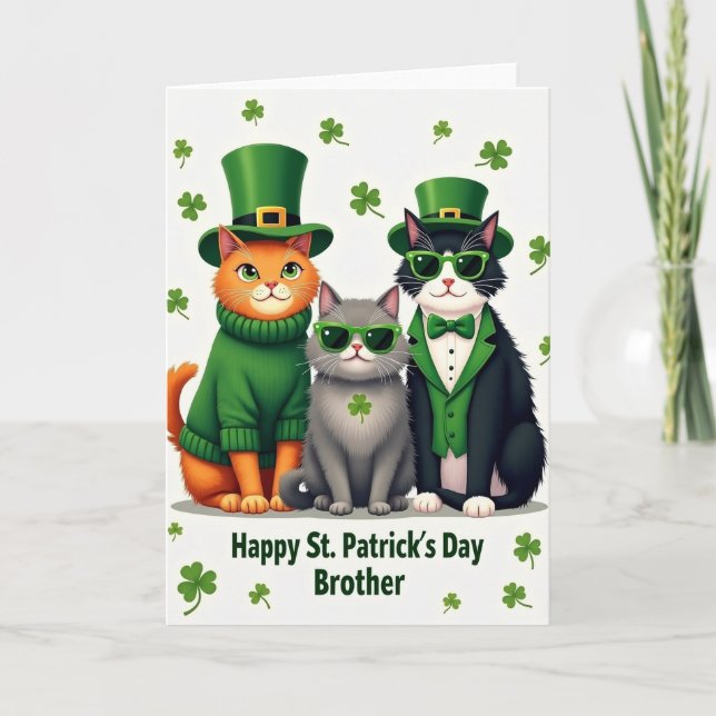 Cartão Cats St Patricks Day Brother Card (Frente)