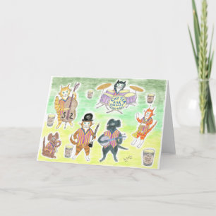 Cartão Catter Bilk's Jazz Banda, clarinete, baixo duplo