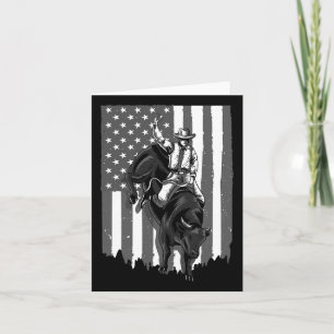 Cartão Caubói de Rodeio da Bandeira Americana 4 de Julho