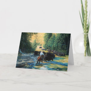 Cartão Cavalar do rancho e de gado de Angus movimentação