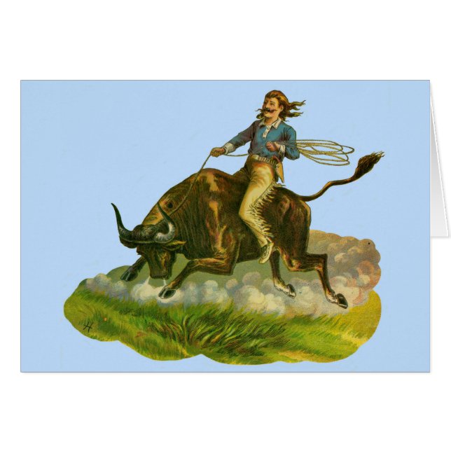 Cartão Cavaleiro de vaqueiro vitoriano (Frente Horizontal)