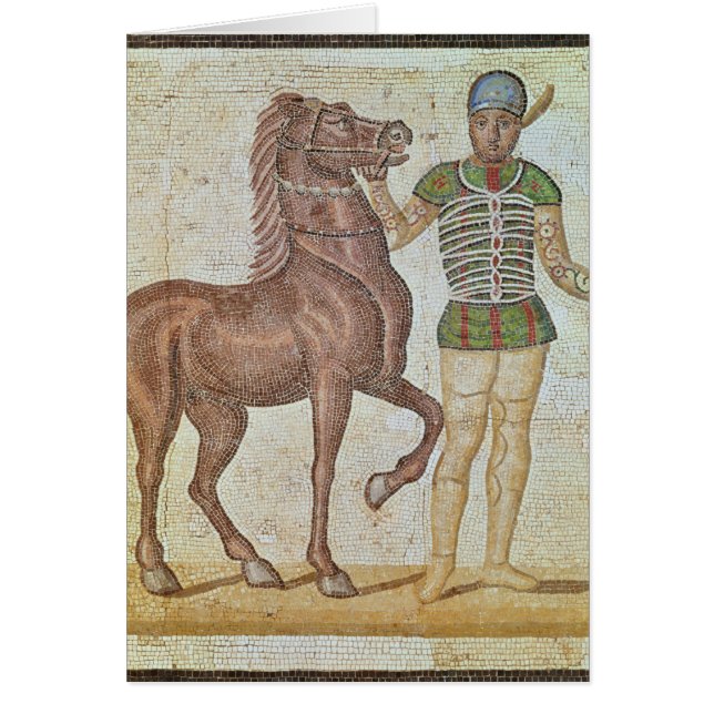 Cartão Cavaleiro do cavalo em cores de competência (Frente)