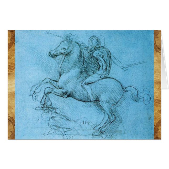 Cartão Cavaleiro em um Cavalo de Raça (Frente Horizontal)