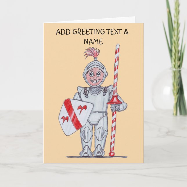 Cartão Cavaleiro feliz (Frente)