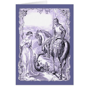 Cartão Cavaleiro Medieval e Lady