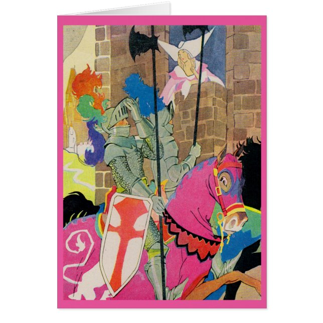 Cartão cavaleiro medieval em cavalo (Frente)