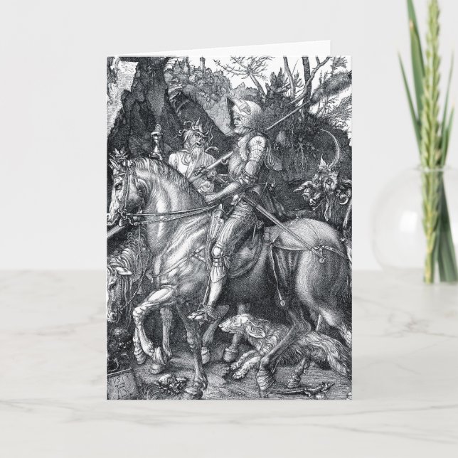 Cartão Cavaleiro, Morte e Diabo - Albrecht Dürer (Frente)