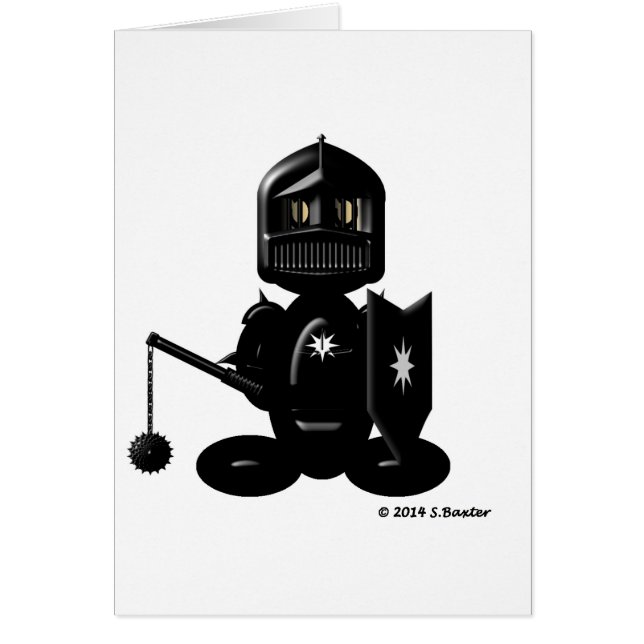 Cartão Cavaleiro preto (liso) (Frente)