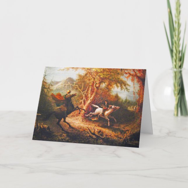 Cartão Cavaleiro Sem Cabeça Perseguindo Crana De Ichabod (Frente)