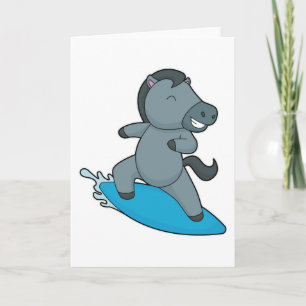 Cartão Cavaleiro Surfador Esportes aquáticos