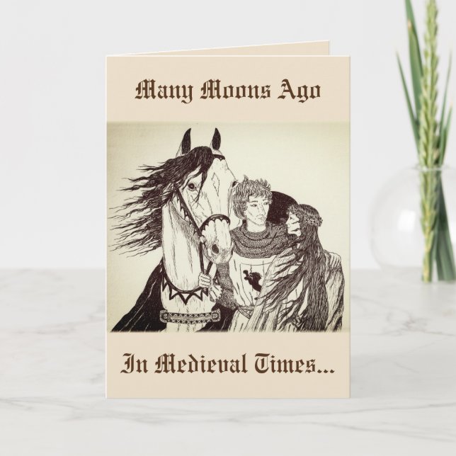 Cartão "Cavaleiros Cortados, Senhoras!" (Frente)