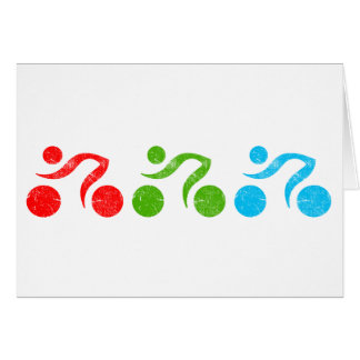 Cartão Cavaleiros de bicicleta em ação