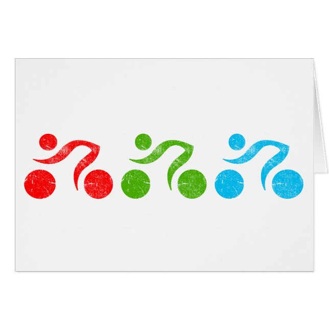 Cartão Cavaleiros de bicicleta em ação (Frente Horizontal)