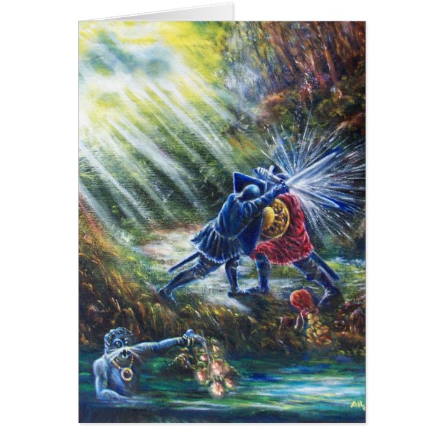 Cartão Cavaleiros de Luta ROSA, Dinheiro e Diabo ESQUECID (Frente)