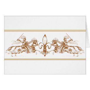 Cartão cavaleiros em cavalos