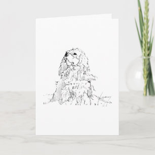 Cartão Cavalier King Charles Spaniel, Arte Minimalista