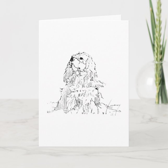 Cartão Cavalier King Charles Spaniel, Arte Minimalista (Frente)