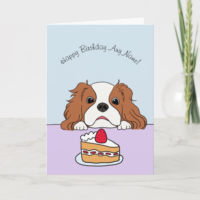Cartão Cavalier King Charles Spaniel Birthday Card (Frente)