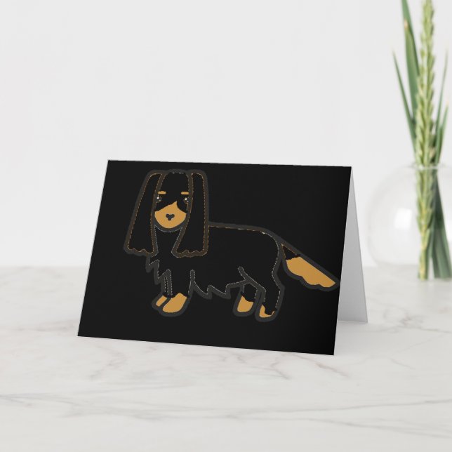 Cartão cavalier king charles spaniel black e tan cartoo (Frente)
