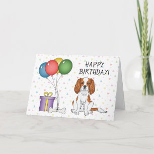 Cartão Cavalier King Charles Spaniel Blenheim - Aniversár