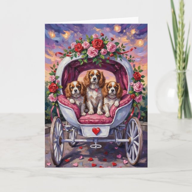 Cartão Cavalier King Charles Spaniel Cão Dia dos Namorado (Frente)